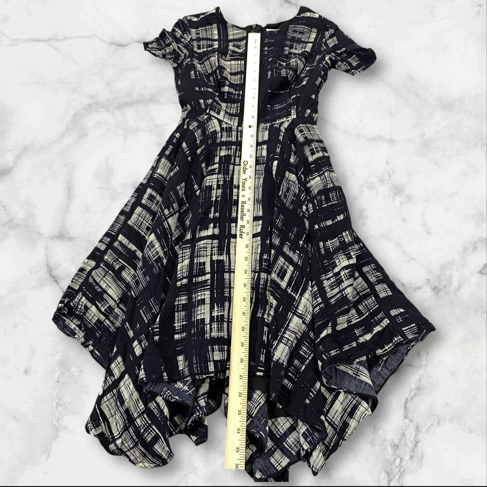 Anthropologie Corey Lynn Calter Painted Plaid Fit and Flare Midi Dress Size  0 - Picture 13 of 16
